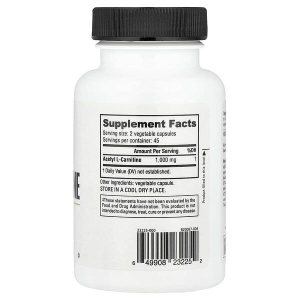 Alternative view of NutraBio, Acetyl L-Carnitine, 500 mg, 90 Veggie Capsules