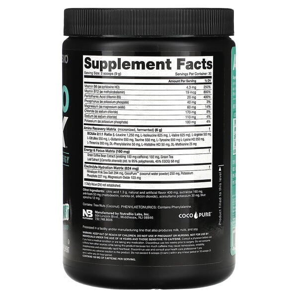 Alternative view of NutraBio, Amino Kick, Baja Burst, 0.6 lb (271 g)