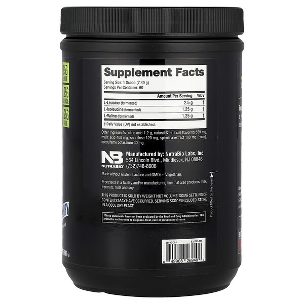 Alternative view of NutraBio, BCAA 5000, Blue Raspberry, 0.98 lb (444 g)