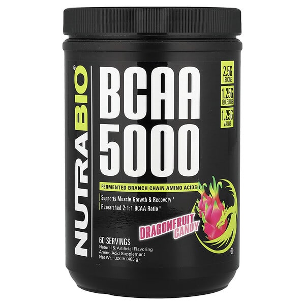 NutraBio, BCAA 5000, Dragonfruit Candy, 1.03 lb (465 g) 3 NutraBio, BCAA 5000, Dragonfruit Candy, 1.03 lb (465 g)