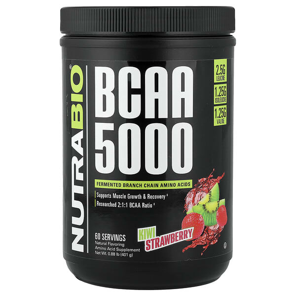 NutraBio, BCAA 5000, Kiwi Strawberry, 0.88 lb (401 g)