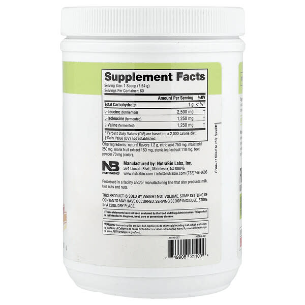 Alternative view of NutraBio, BCAA 5000, Strawberry Lemonade, 1 lb (452 g)