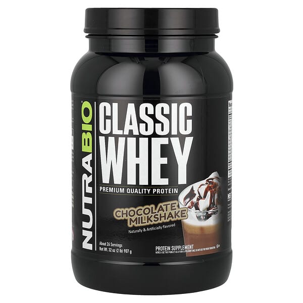 NutraBio, Classic Whey Protein, Chocolate Milkshake, 2 lb (907 g)