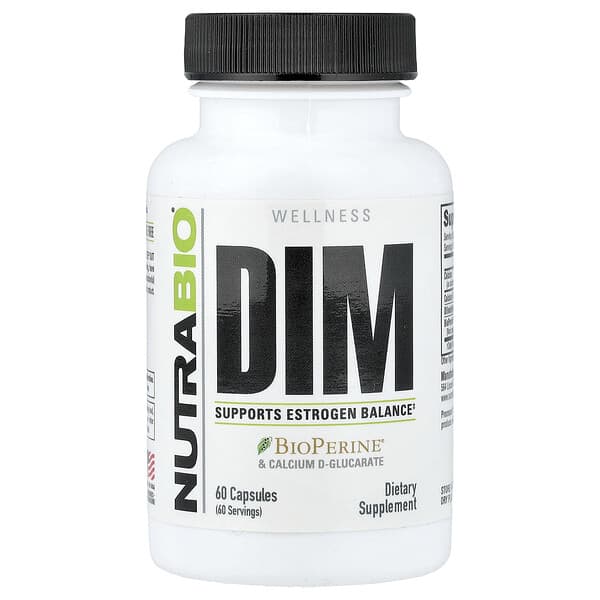 NutraBio, DIM, 60 Capsules
