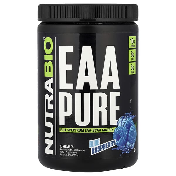 NutraBio, EAA Pure, Blue Raspberry, 0.87 lb (393 g)