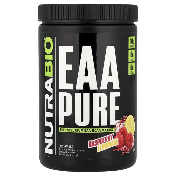 NutraBio, EAA Pure, Raspberry Lemonade, 0.93 lb (421 g)