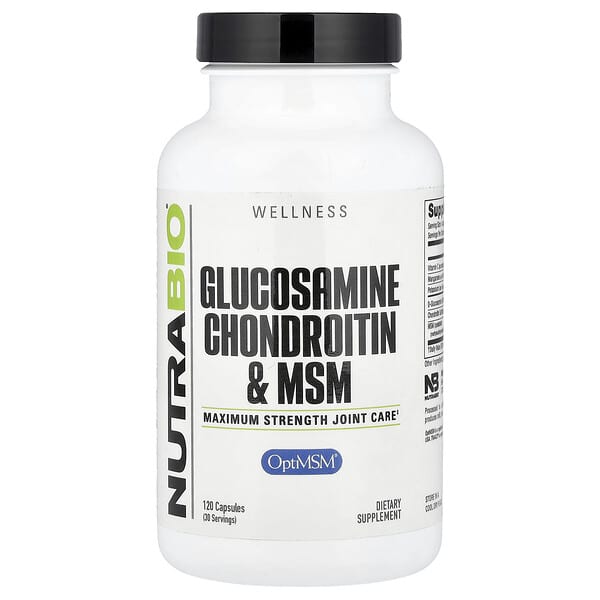 NutraBio, Glucosamine Chondroitin & MSM, 120 Capsules