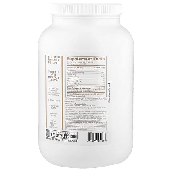 Alternative view of NutraBio, Grass Fed Whey Protein Isolate, Ice Cream Cookie Dream, 2 lb (907 g)