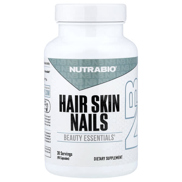 NutraBio, Hair Skin Nails, 90 Capsules