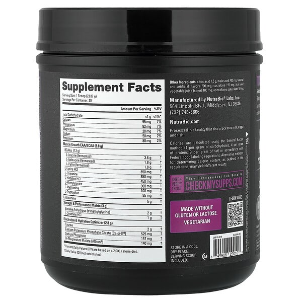 Alternative view of NutraBio, Intra Blast, Advanced Intra-Workout, Grape Berry Crush, 1.57 lb (716 g)