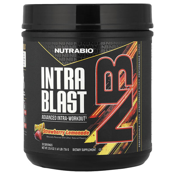 NutraBio, Intra Blast, Advanced Intra-Workout, Strawberry Lemonade, 1.61 lb (734 g) 5 NutraBio, Intra Blast, Advanced Intra-Workout, Strawberry Lemonade, 1.61 lb (734 g)