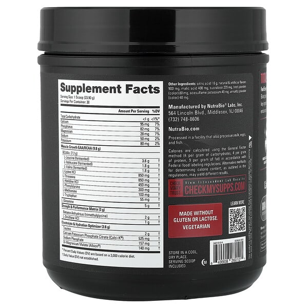 Alternative view of NutraBio, Intra Blast, Advanced Intra-Workout, Tropical Fruit Punch, 1.58 lb (717 g)