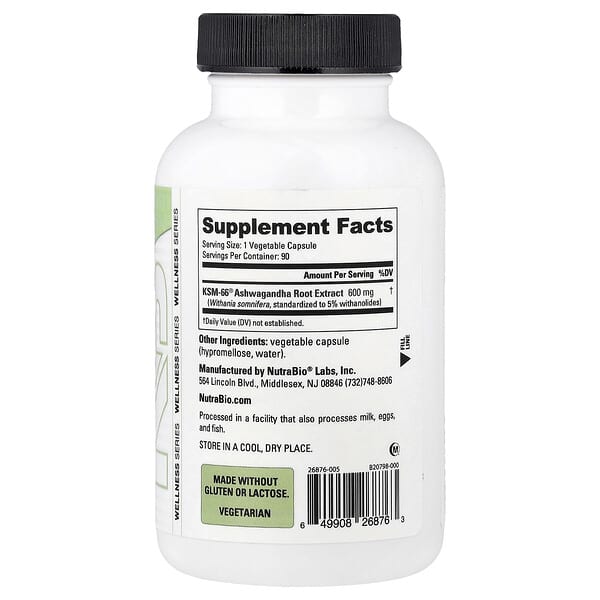 Alternative view of NutraBio, KSM-66®, Ashwagandha , 90 Capsules
