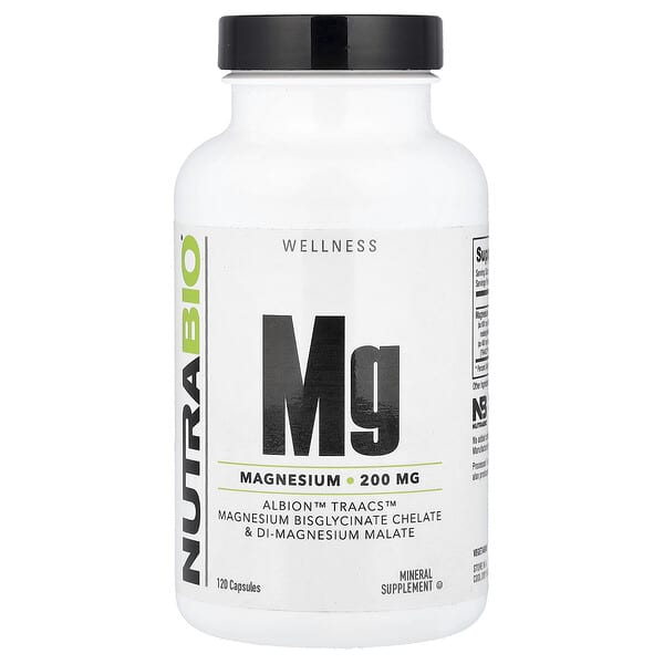 NutraBio, Mg Magnesium, 120 Capsules (100 mg per Capsule)