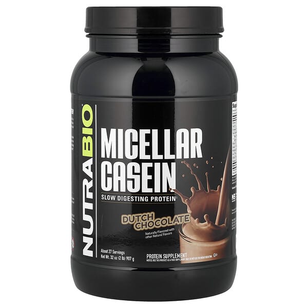 NutraBio, Micellar Casein, Dutch Chocolate, 2 lb (907 g)
