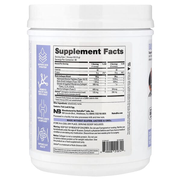 Alternative view of NutraBio, Multi Collagen, Unflavored, 14.2 oz (405 g)