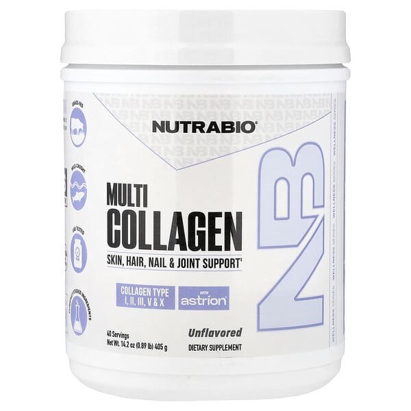 NutraBio, Multi Collagen, Unflavored, 14.2 oz (405 g)