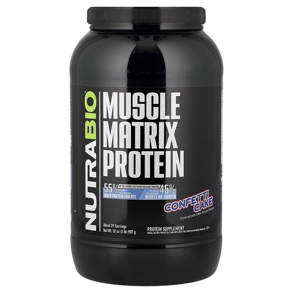NutraBio, Muscle Matrix Protein, Confetti Cake, 2 lb (907 g)