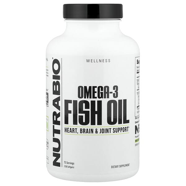 NutraBio, Omega-3 Fish Oil, 150 Softgels (1,000 mg per Softgel)