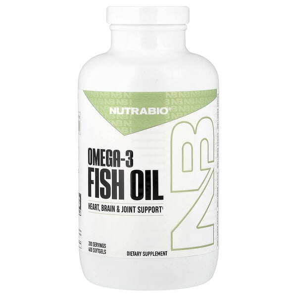 NutraBio, Omega-3 Fish Oil, 400 Softgels (1,000 mg per Softgel)