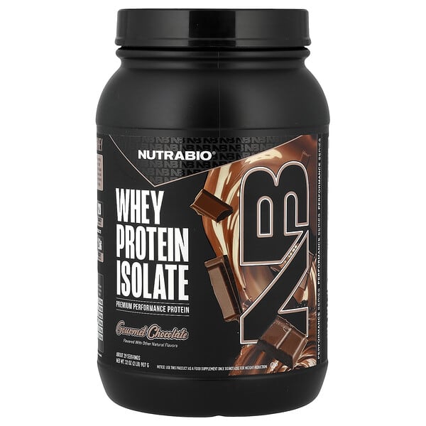 NutraBio, Whey Protein Isolate, Gourmet Chocolate, 2 lb (907 g)