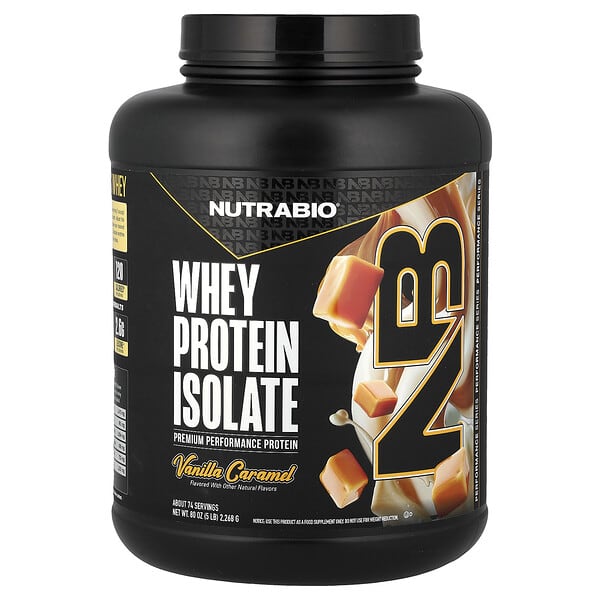 NutraBio, Whey Protein Isolate, Vanilla Caramel , 5 lb (2,268 g)
