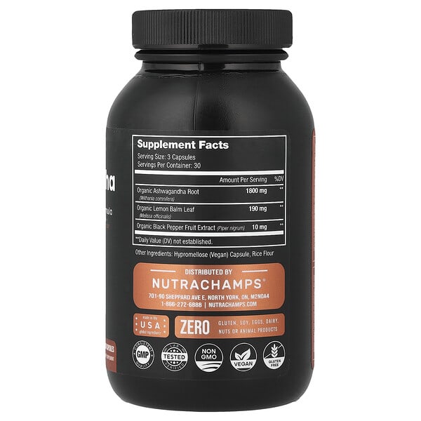 Alternative view of NutraChamps, Ashwagandha, 90 Vegan Capsules