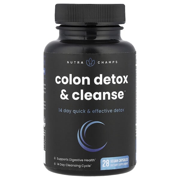 NutraChamps, Colon Detox & Cleanse, 28 Vegan Capsules
