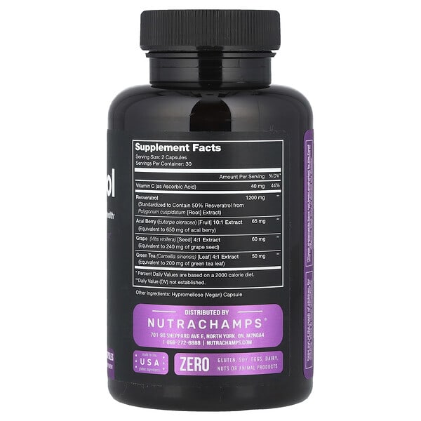 Alternative view of NutraChamps, Resveratrol, 60 Vegan Capsules