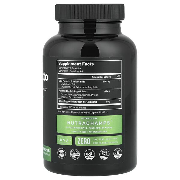 Alternative view of NutraChamps, Saw Palmetto, 120 Vegan Capsules