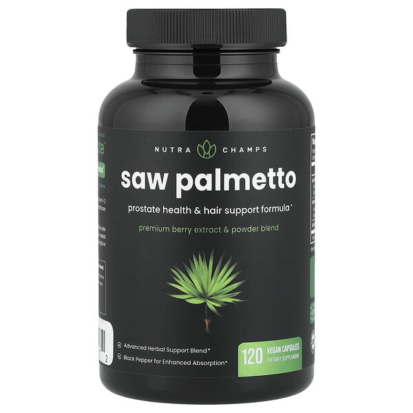 NutraChamps, Saw Palmetto, 120 Vegan Capsules