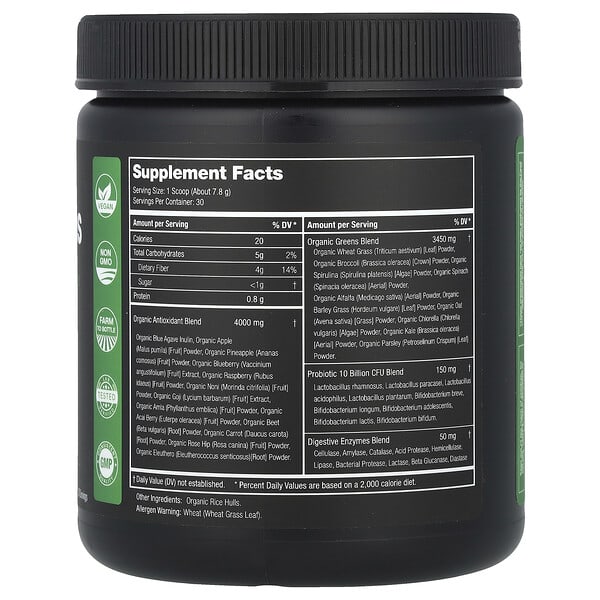 Alternative view of NutraChamps, Super Greens With Superfoods, Probiotics & Enzymes, Unflavored, 8.25 oz (234 g)