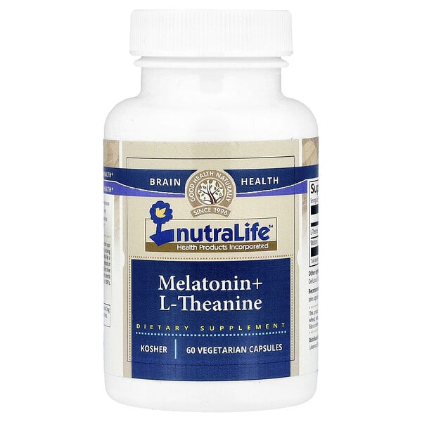 NutraLife, Melatonin + L-Theanine, 60 Vegetarian Capsules