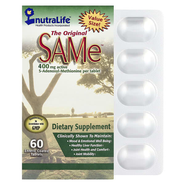 NutraLife, SAMe, 400 mg, 60 Enteric Coated Tablets
