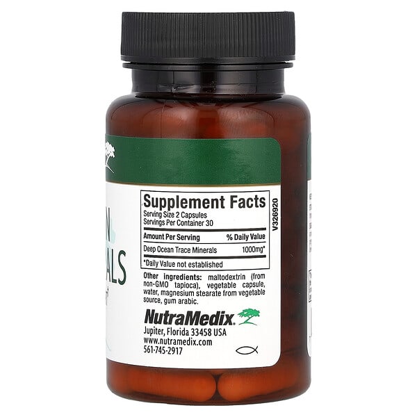 Alternative view of NutraMedix, Deep Ocean Trace Minerals, Energy/Vitality Support, 60 Vegetable Capsules (500 mg per Capsule)