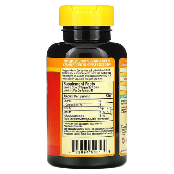Alternative view of Nutrex Hawaii, BioAstin, 4 mg, 120 Vegan Soft Gels
