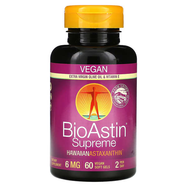 Nutrex Hawaii, BioAstin® Supreme, Hawaiian Astaxanthin, 6 mg, 60 Vegan Soft Gels