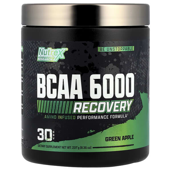 Nutrex Research, BCAA 6000™ Recovery, Green Apple, 8.36 oz (237 g)