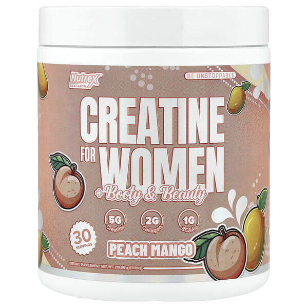 Nutrex Research, Creatine for Women + Booty & Beauty, Peach Mango, 11.11 oz (314.98 g)