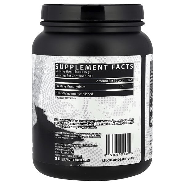 Alternative view of Nutrex Research, Creatine Monohydrate, Unflavored, 2.2 lbs (1,000 g)