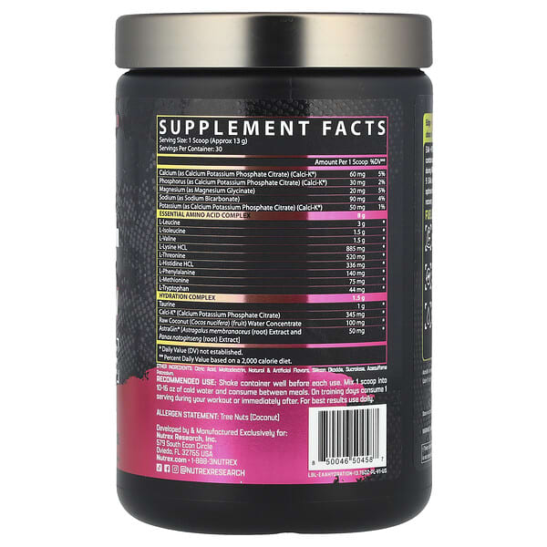 Alternative view of Nutrex Research, EAA + Hydration, Pink Lemonade, 13.76 oz (390 g)