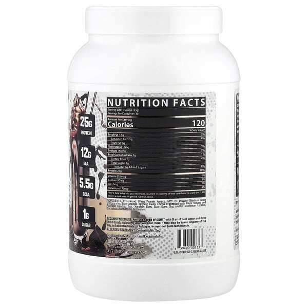Alternative view of Nutrex Research, IsoFit® Protein, Chocolate Shake, 2.19 lb (993 g)
