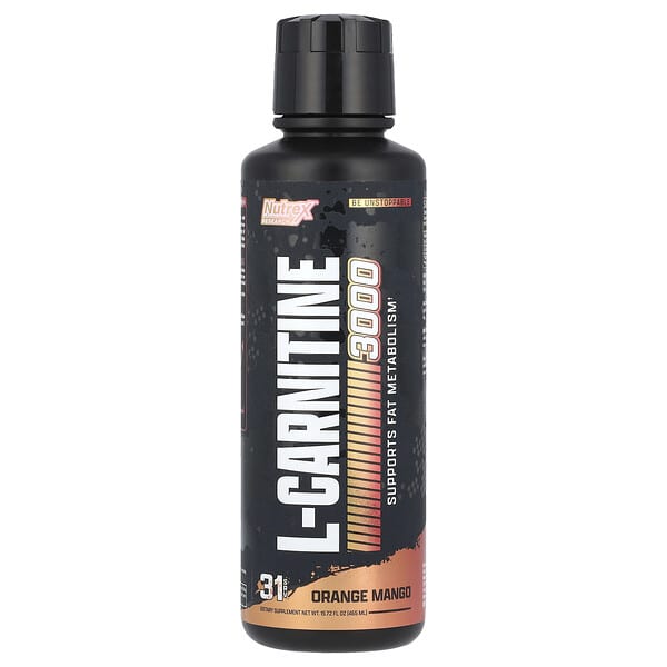 Nutrex Research, L-Carnitine 3000, Orange Mango, 15.72 fl oz (465 ml)