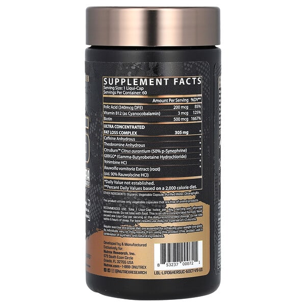 Alternative view of Nutrex Research, LIPO 6 Hers, Ultra Concentrate, 60 Liqui-Caps