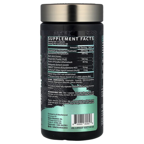 Alternative view of Nutrex Research, Lipo6®, Stim Free, 60 Caps