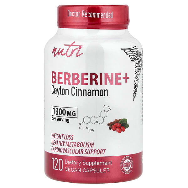 Nutri, Berberine + Ceylon Cinnamon, 120 Vegan Capsules