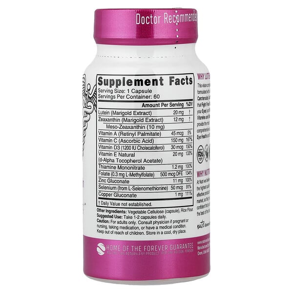 Alternative view of Nutri, Lutein & Zeaxanthin+, 60 Vegan Capsules