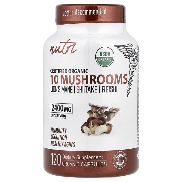 Nutri, Organic 10 Mushrooms, 120 Organic Capsules
