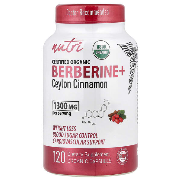Nutri, Organic Berberine+ Ceylon Cinnamon, 120 Organic Capsules