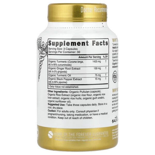 Alternative view of Nutri, Organic Turmeric Curcumin+, 90 Organic Capsules